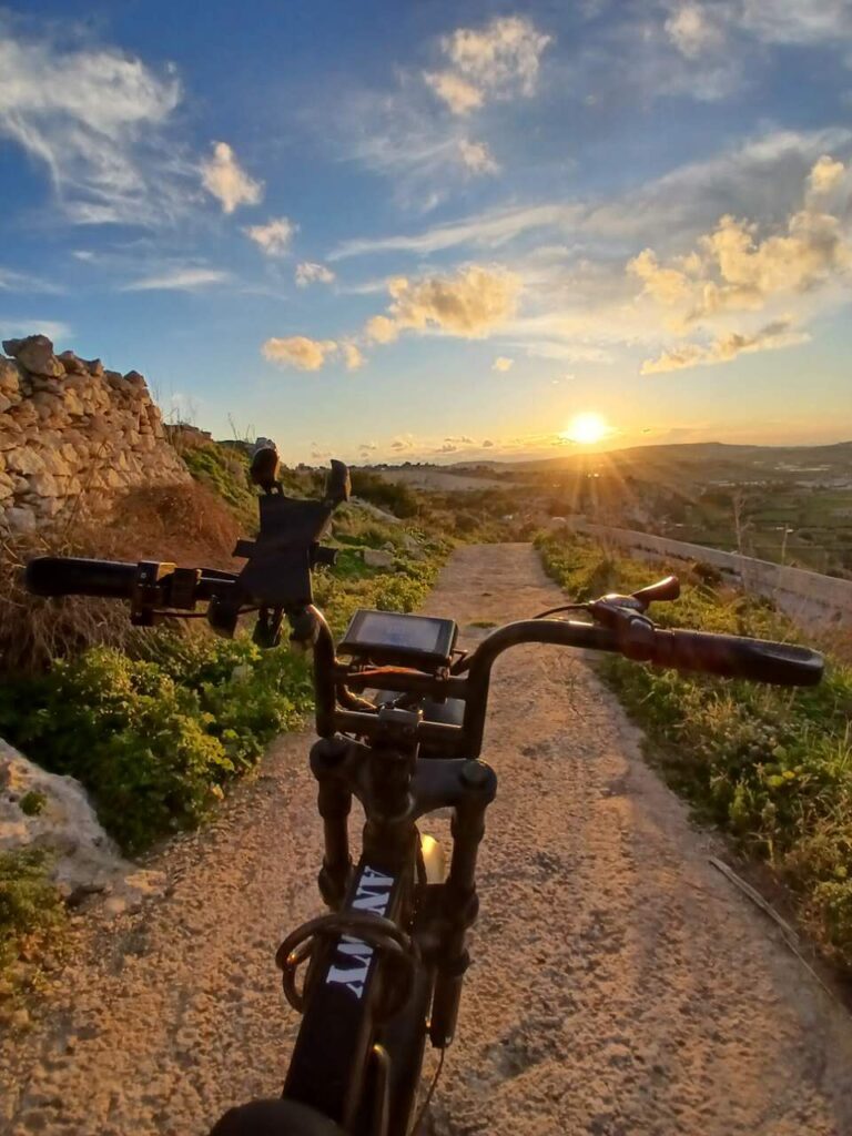 Sunset ebike ride along Malta Coast